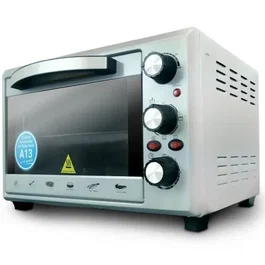 Grunkel HR-28SILVER Horno Eléctrico Multifunción de 28 Litros 1600W - Sobremesa, Convección, 3 Modos, 230°C, Temporizador 60 Min, Luz Interior, Color Plata